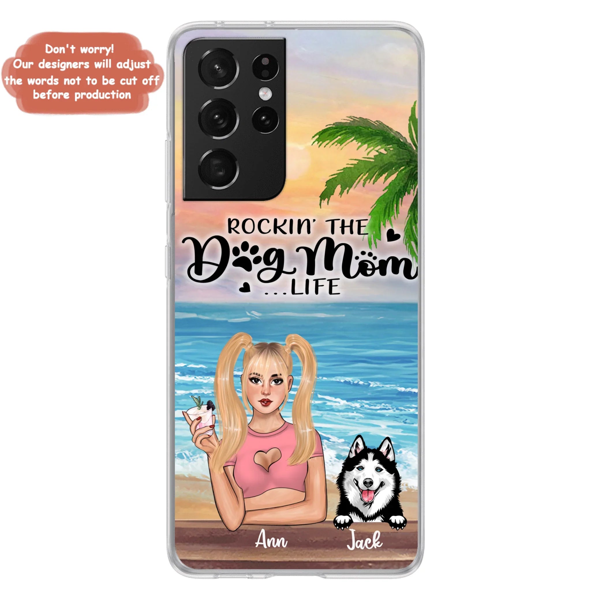 Custom Personalized Dog Mom Phone Case - Rockin' The Dog Mom Life