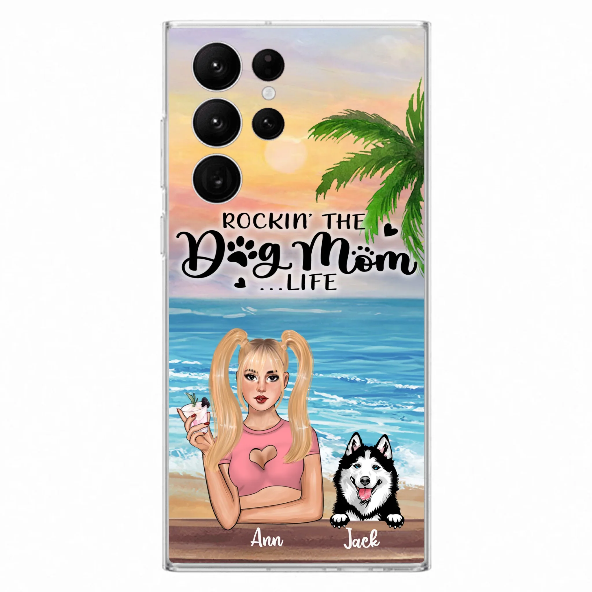 Custom Personalized Dog Mom Phone Case - Rockin' The Dog Mom Life