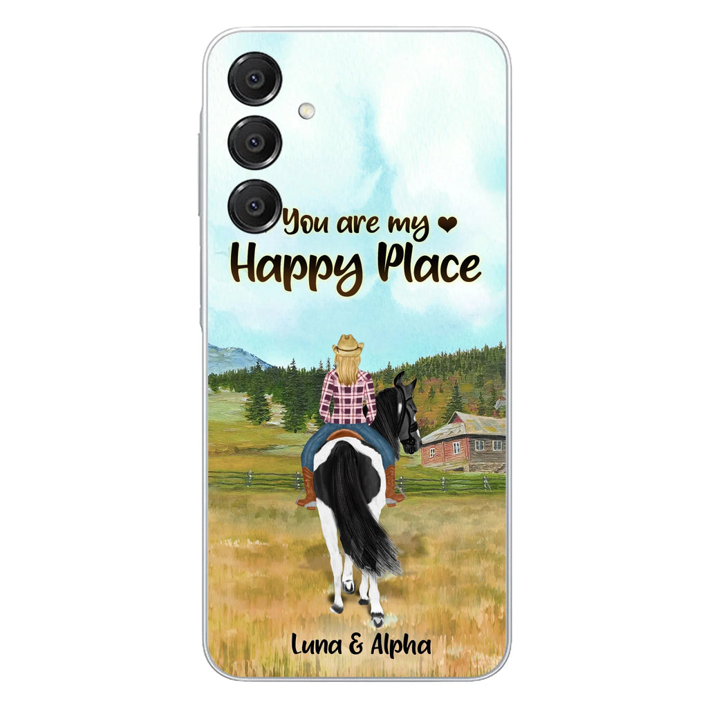 Custom Personalized Horse Riding Phone Case - You Are My Happy Place - Case Phone For iPhone And Samsung