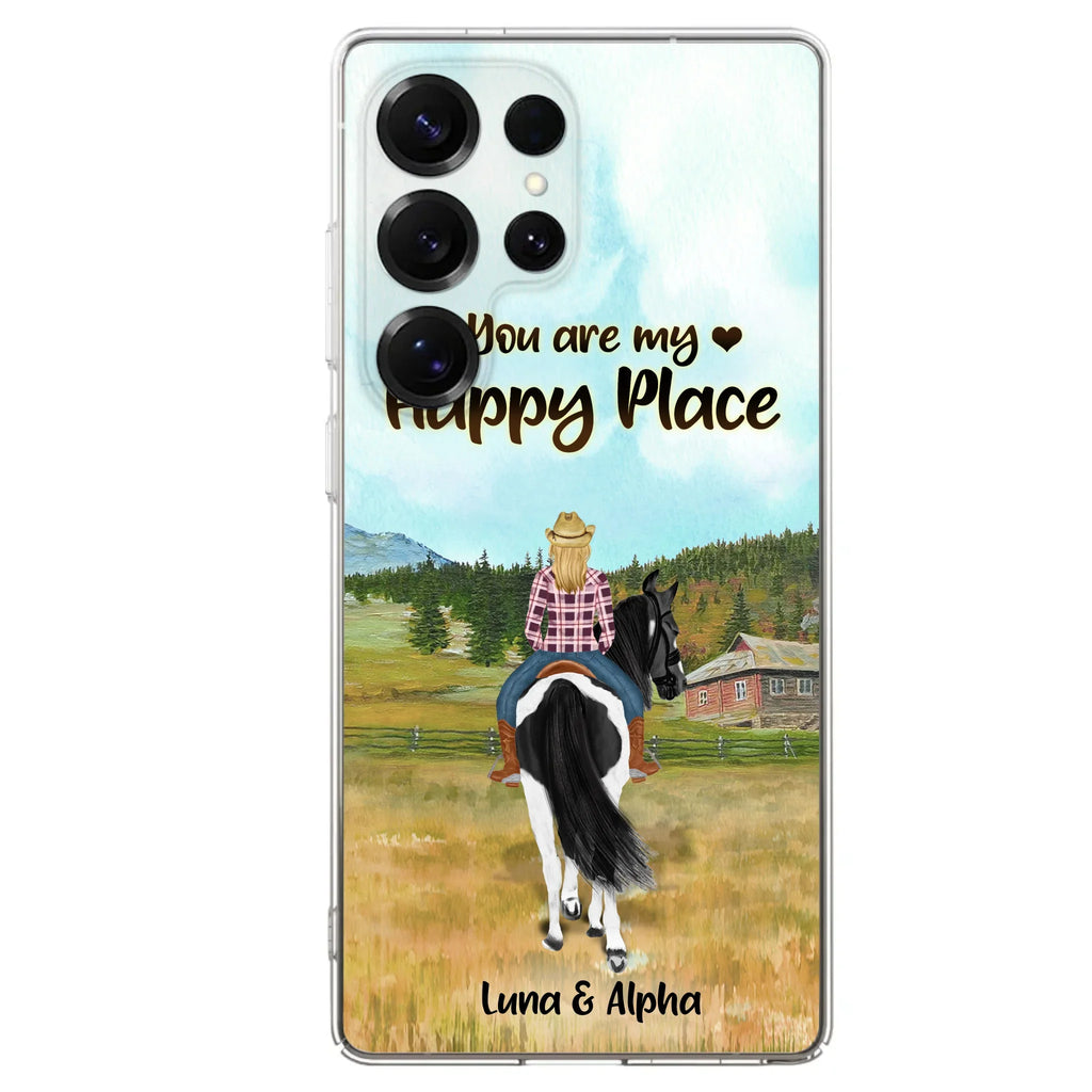 Custom Personalized Horse Riding Phone Case - You Are My Happy Place - Case Phone For iPhone And Samsung