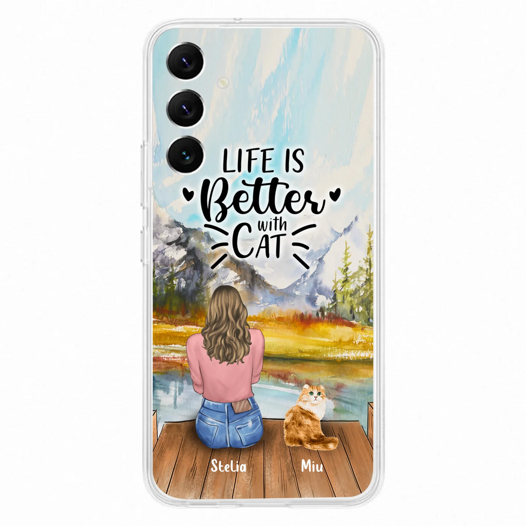 Custom Personalized Cat Mom Phone Case - Gifts For Cat Lovers With Upto 4 Cats - Home Is Where The Paws Are - Case For iPhone, Samsung