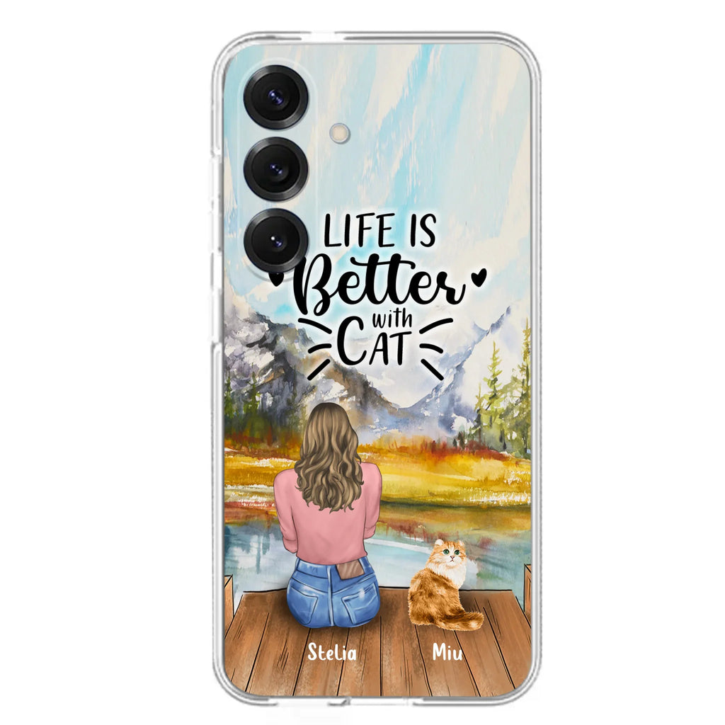 Custom Personalized Cat Mom Phone Case - Gifts For Cat Lovers With Upto 4 Cats - Home Is Where The Paws Are - Case For iPhone, Samsung