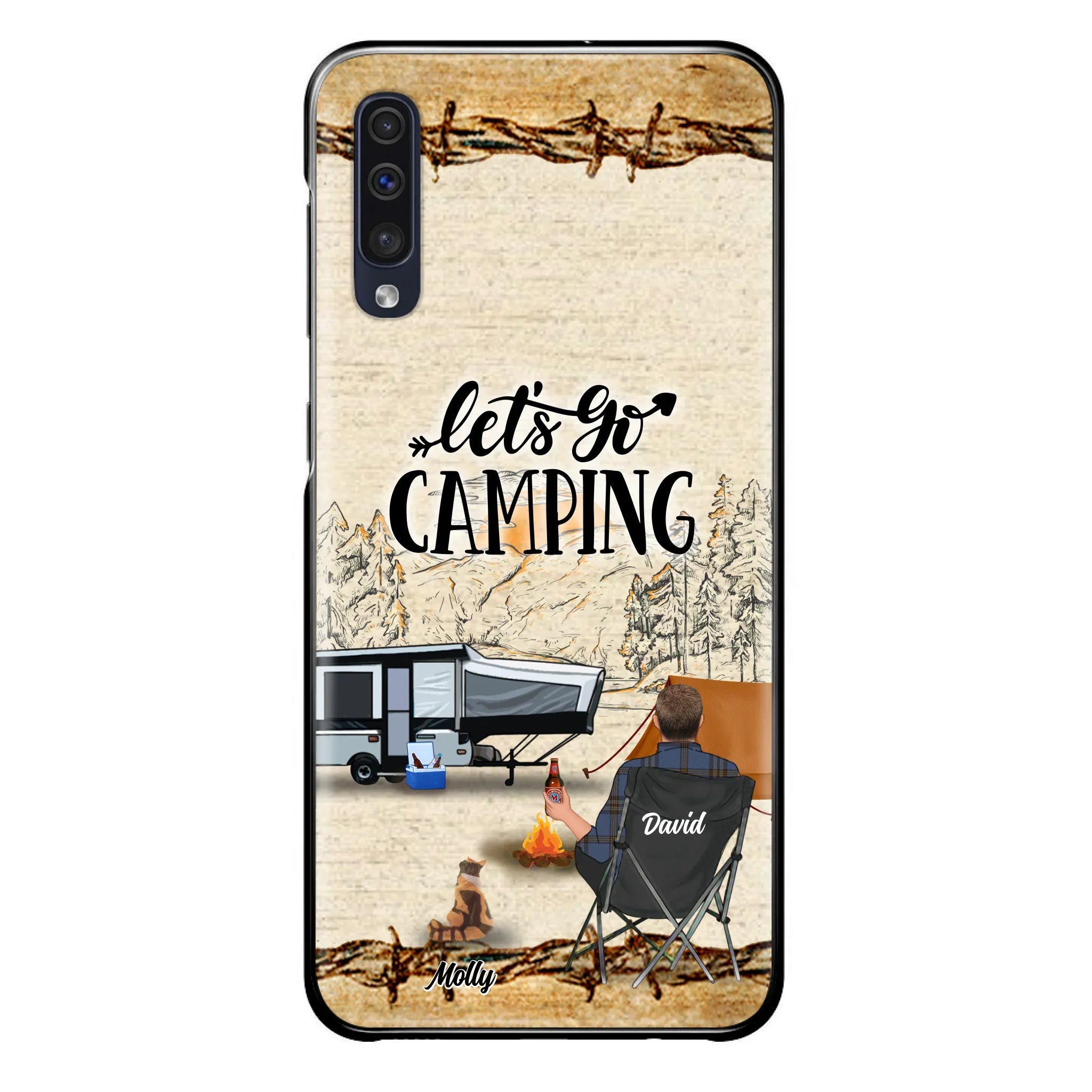 Custom Personalized Camping Phone Case - Gift Idea For Camping Lovers - Couple/Single Man/Woman With Upto 6 Pets - Let's Go Camping - Cases For iPhone & Samsung