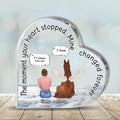 Personalized Memorial Horse Crystal Heart - Up to 4 Horses - Memorial Gift Idea For Horse Owners - The Moment Your Heart Stopped Mine Changed Forever