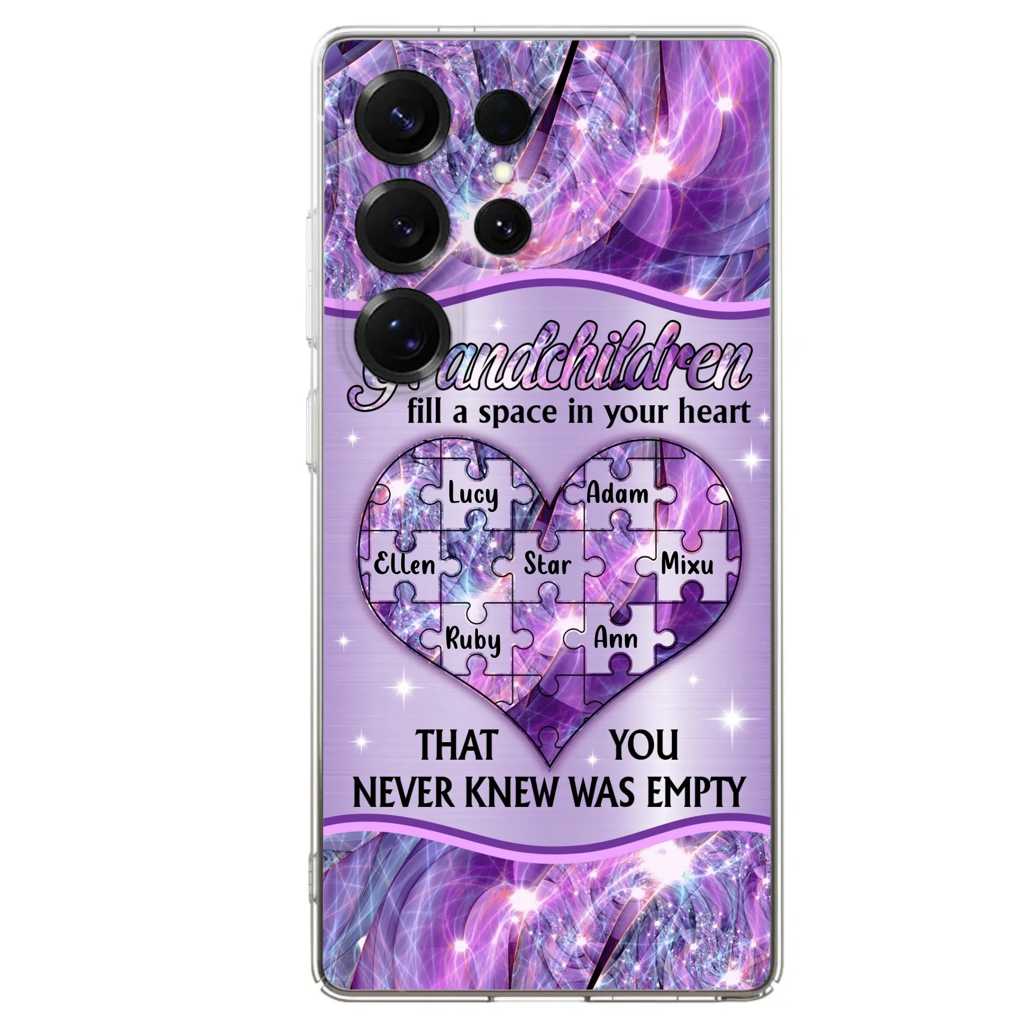 Custom Personalized Grandchildren Phone Case - Upto 7 Kids - Mother's Day Gift Idea For Grandma - Grandchildren Fill A Space In Your Heart That You Never Knew Was Empty - Case For iPhone And Samsung