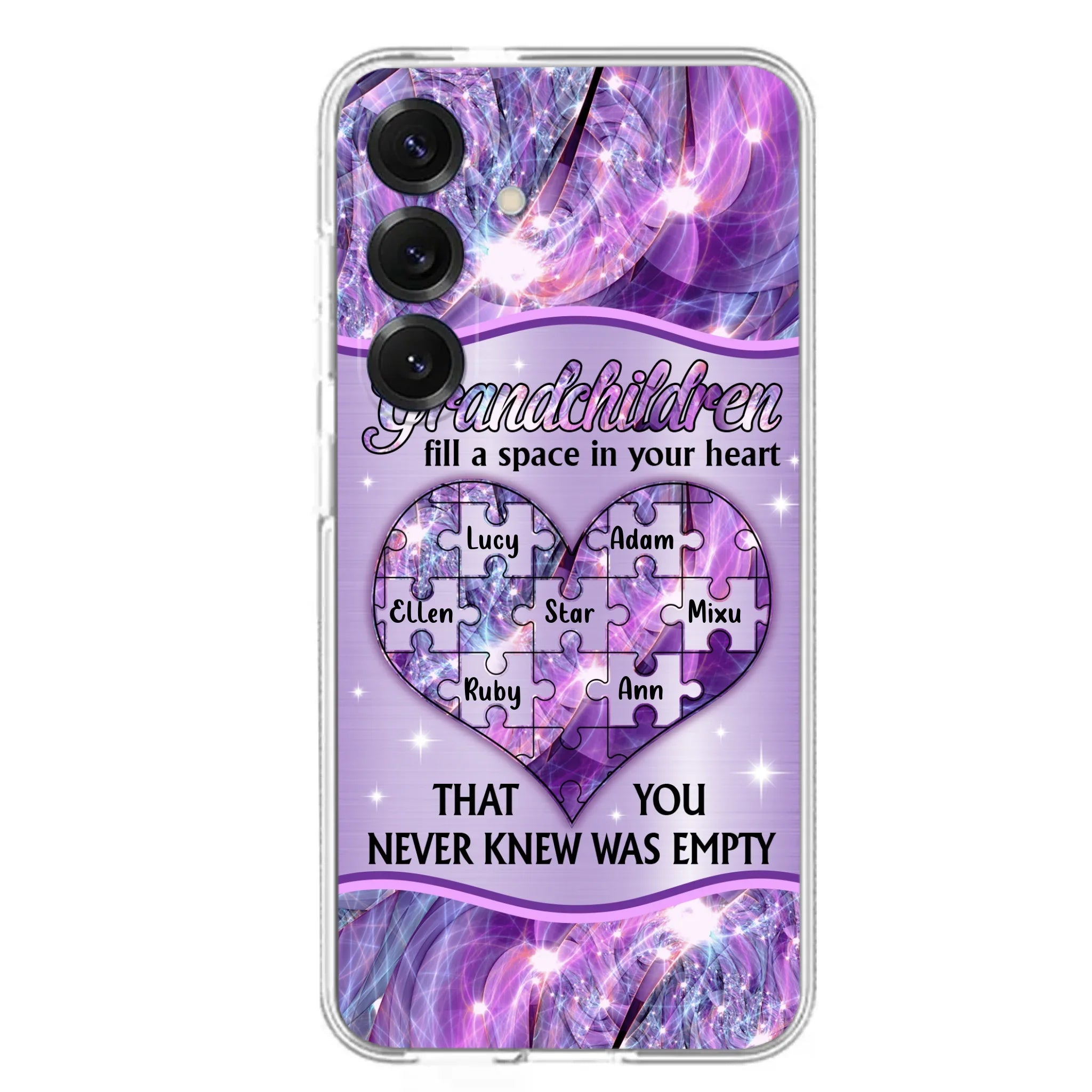 Custom Personalized Grandchildren Phone Case - Upto 7 Kids - Mother's Day Gift Idea For Grandma - Grandchildren Fill A Space In Your Heart That You Never Knew Was Empty - Case For iPhone And Samsung