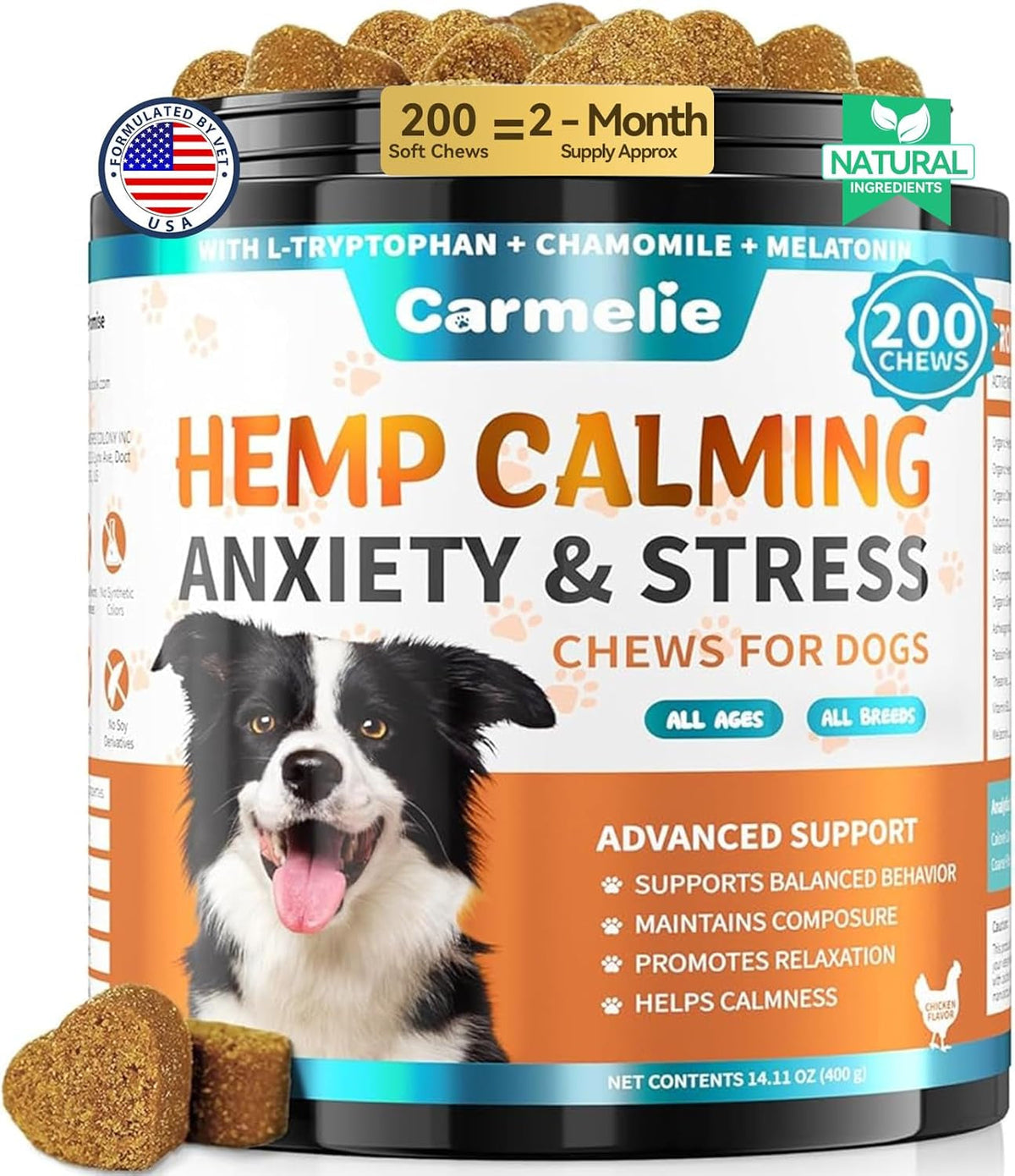 Hemp Calming Chews for Dogs – 200 Count