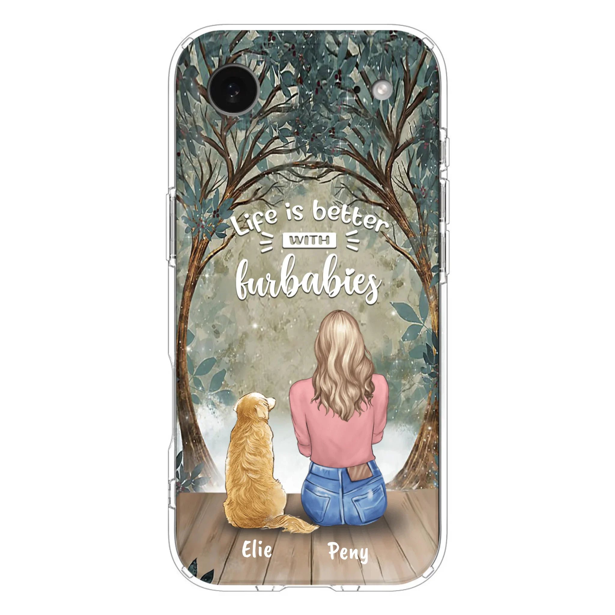 Custom Personalized Pet Mom Phone Case - Girl With Upto 5 Pets - Life Is Better With Furbabies -Phone Case For iPhone And Samsung