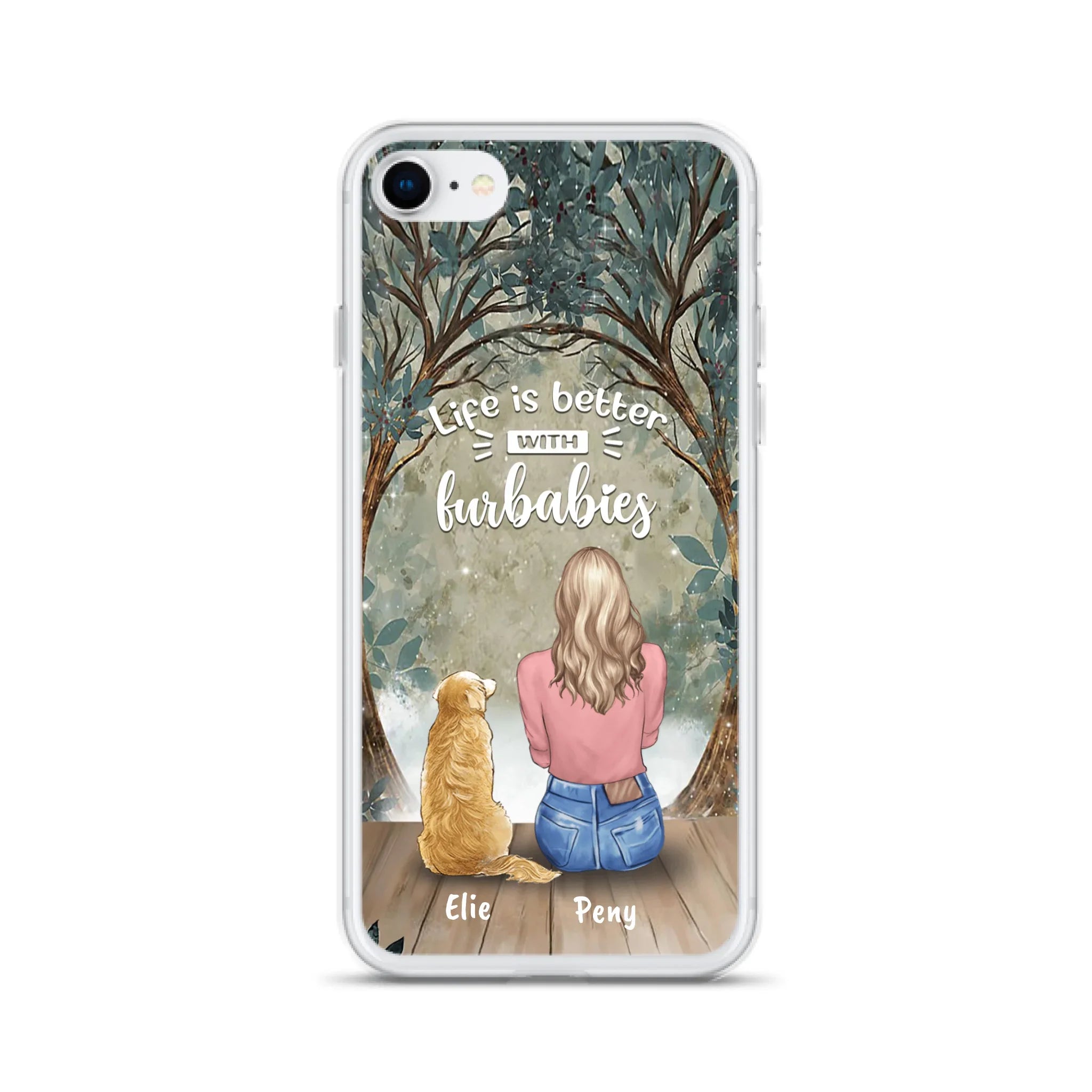 Custom Personalized Pet Mom Phone Case - Girl With Upto 5 Pets - Life Is Better With Furbabies -Phone Case For iPhone And Samsung
