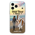 Personalized Horse Girl Phone Case - Girl with up to 2 Horses - Four Feet Move My Soul - QX6ZS1