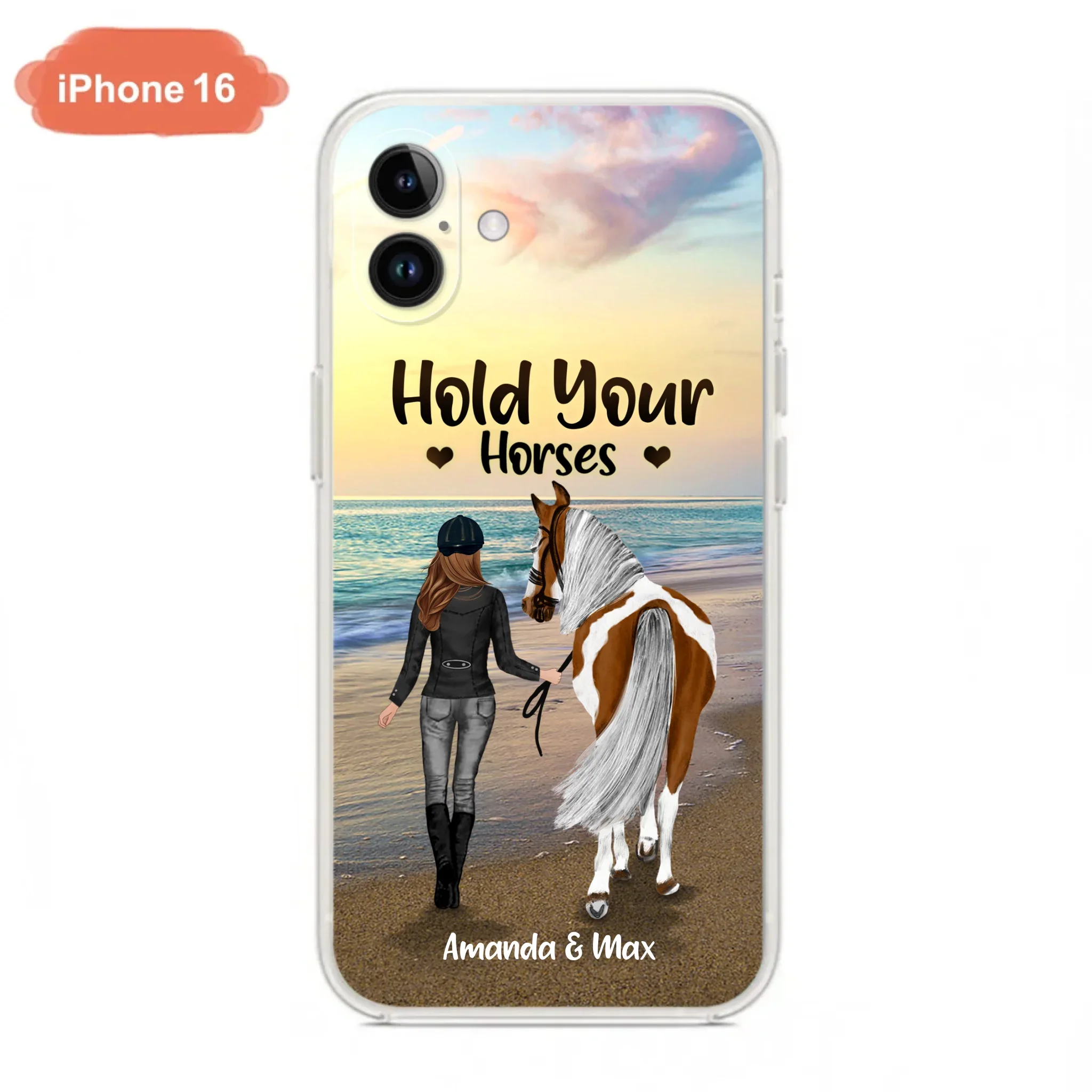 Personalized Horse Girl Phone Case - Girl with up to 2 Horses - Four Feet Move My Soul - QX6ZS1