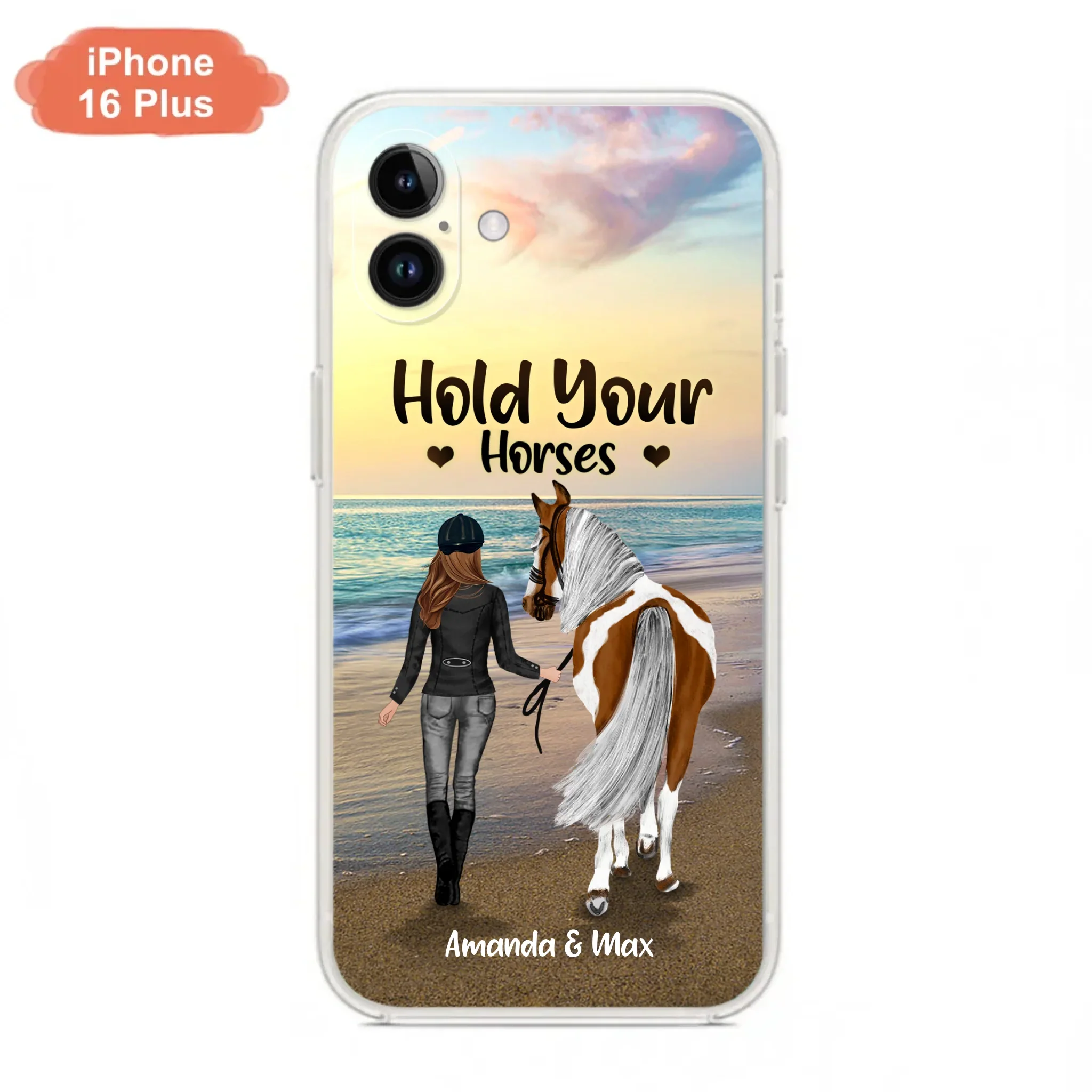 Personalized Horse Girl Phone Case - Girl with up to 2 Horses - Four Feet Move My Soul - QX6ZS1
