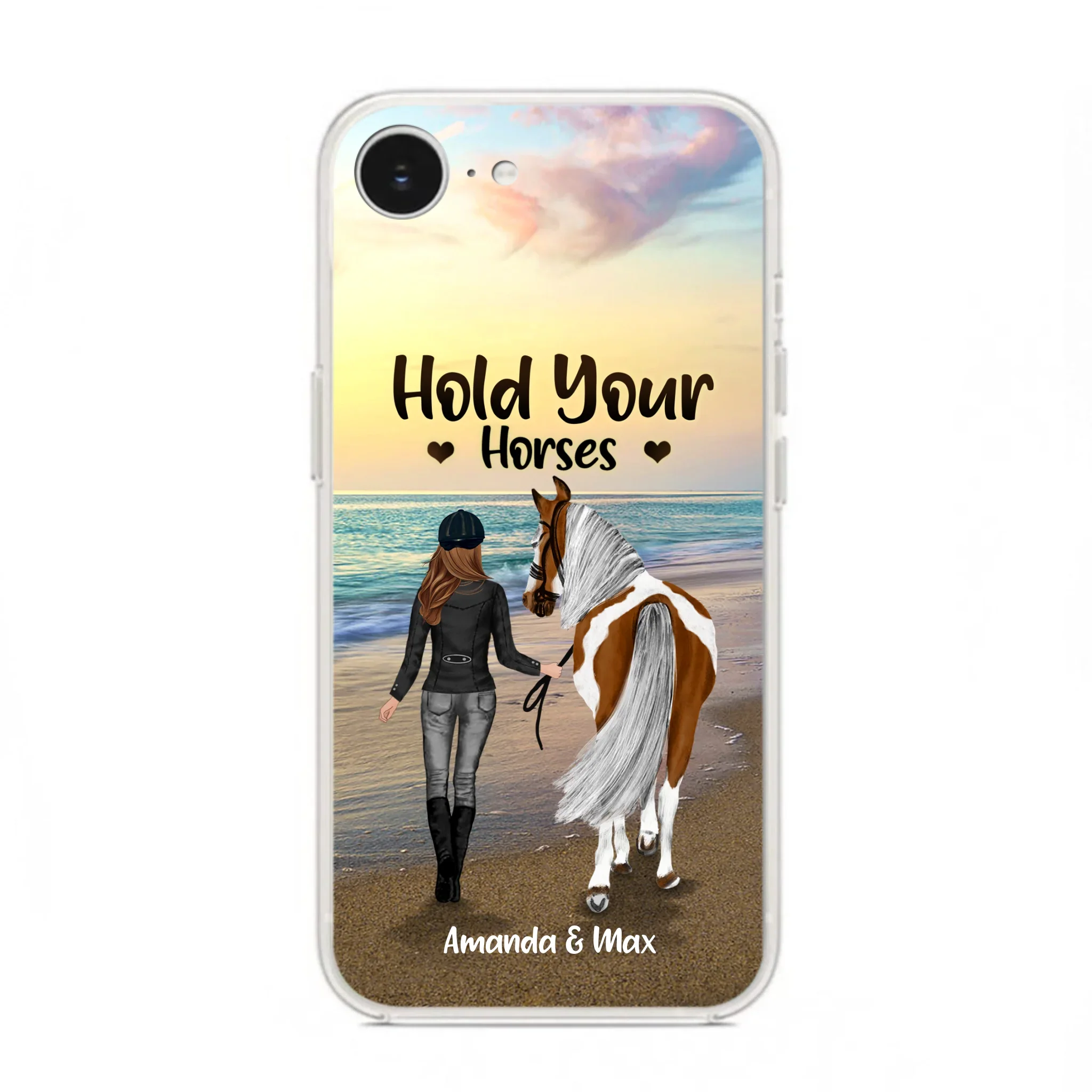 Personalized Horse Girl Phone Case - Girl with up to 2 Horses - Four Feet Move My Soul - QX6ZS1