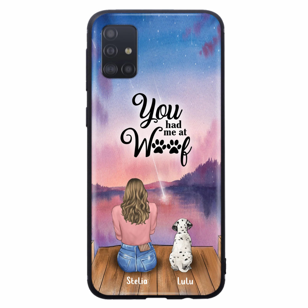 Custom Personalized Dog Mom Phone Case - Gifts For Dog Lovers With Upto 4 Dogs - You Had Me At Woof - Case For iPhone, Samsung