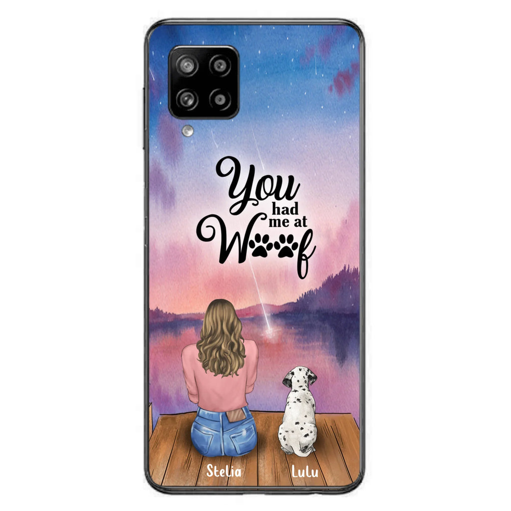 Custom Personalized Dog Mom Phone Case - Gifts For Dog Lovers With Upto 4 Dogs - You Had Me At Woof - Case For iPhone, Samsung