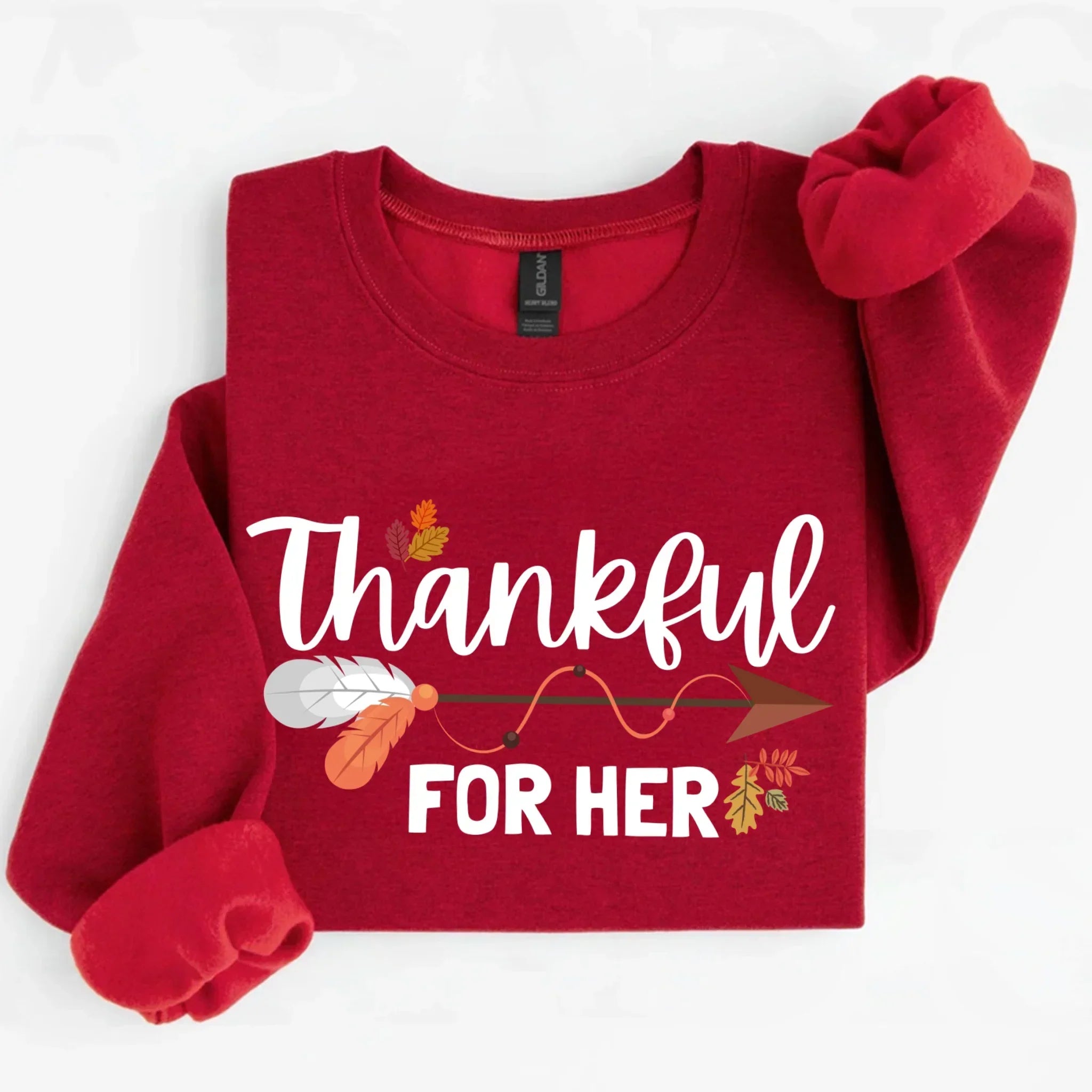 Thankful For Her/Him Valentines Couple Sweatshirt – Cute Matching Holiday Crew Neck