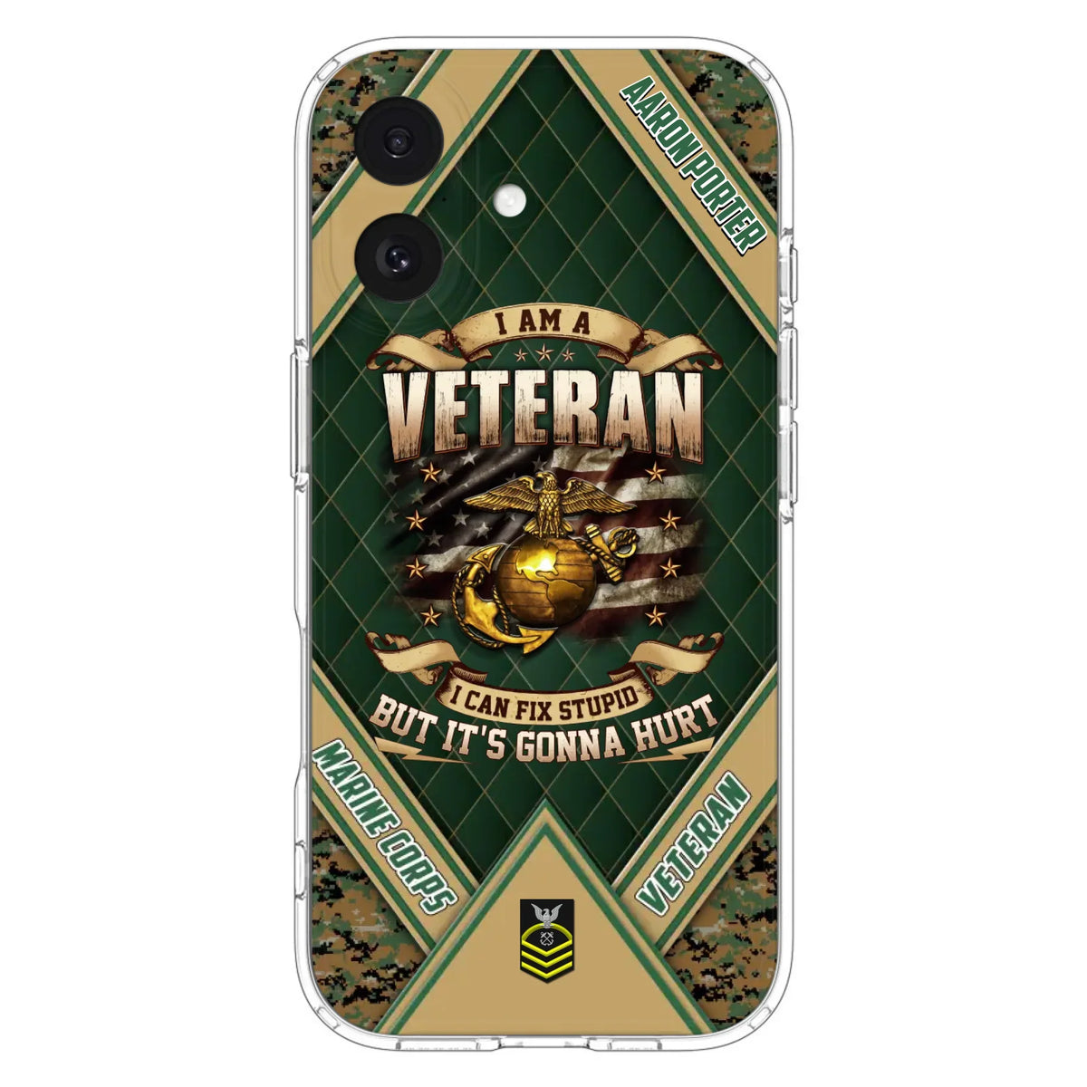 Custom Personalized Veteran Phone Case - Gift Idea For Veteran -  I Am A veteran I Can Fix Stupid
But It's Gonna Hurt - Case For iPhone And Samsung