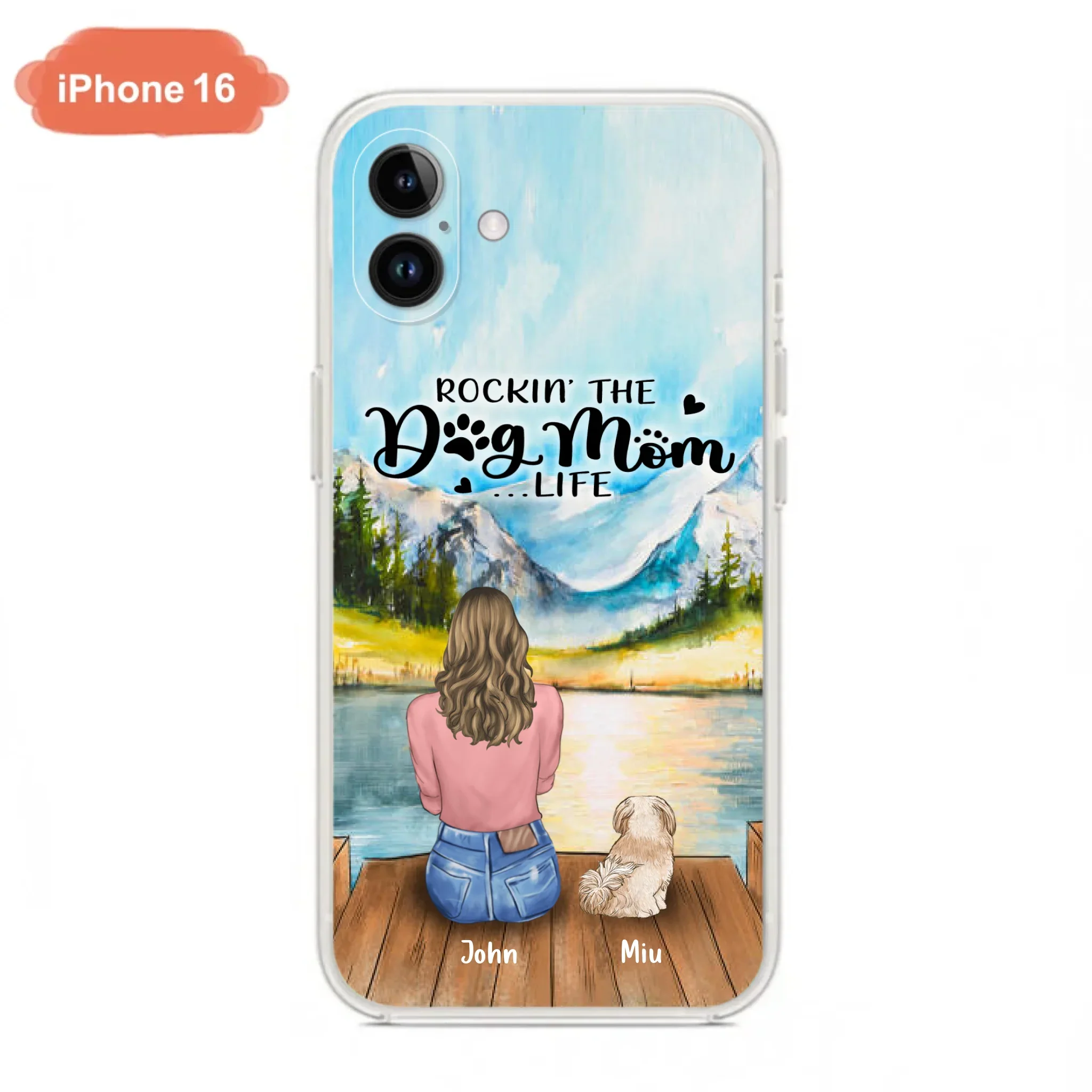 Custom Personalized Dog Mom Phone Case - Gifts For Dog Lover With Upto 7 Dogs - Rockin' The Dog Mom Life