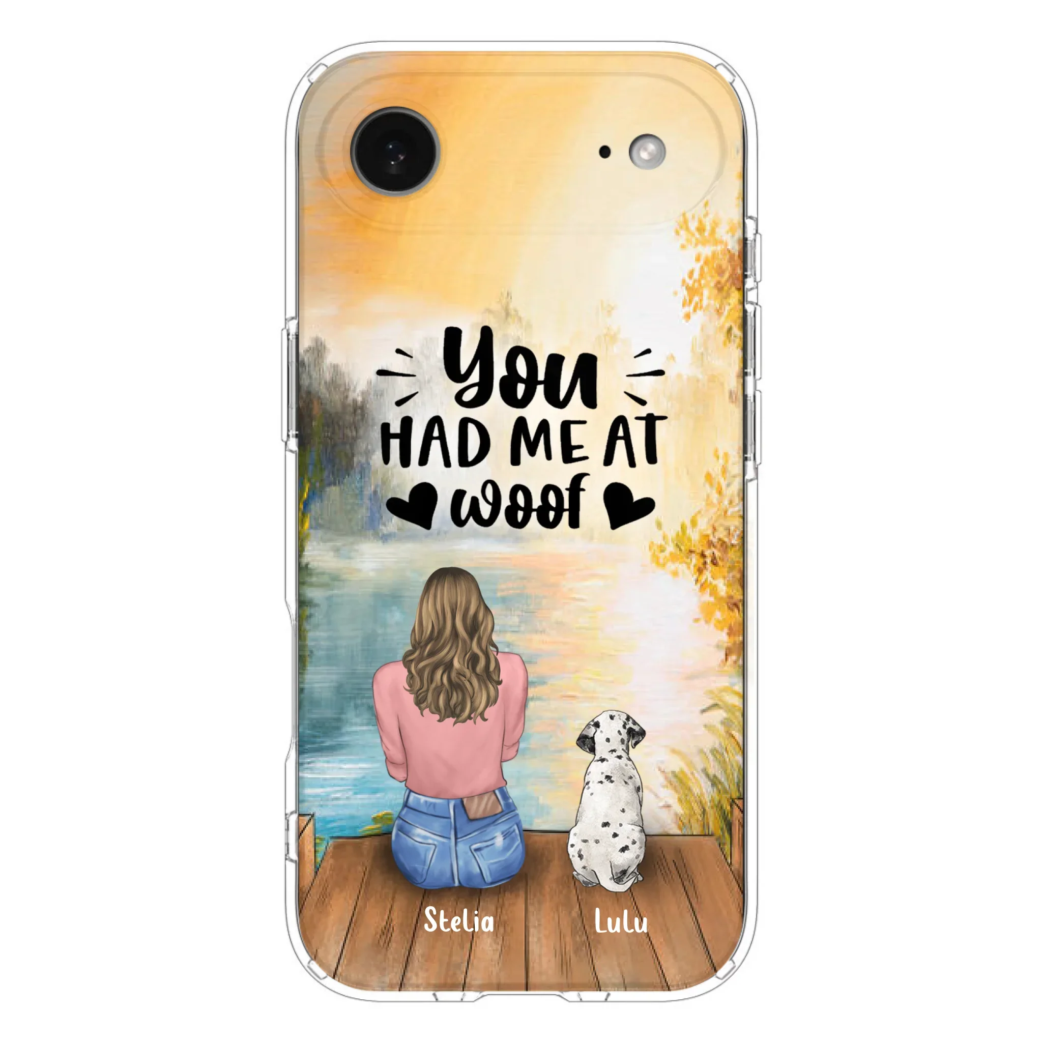 Custom Personalized Dog Mom Phone Case - Gifts For Dog Lovers With Upto 4 Dogs - You Had Me At Woof - Case For iPhone, Samsung