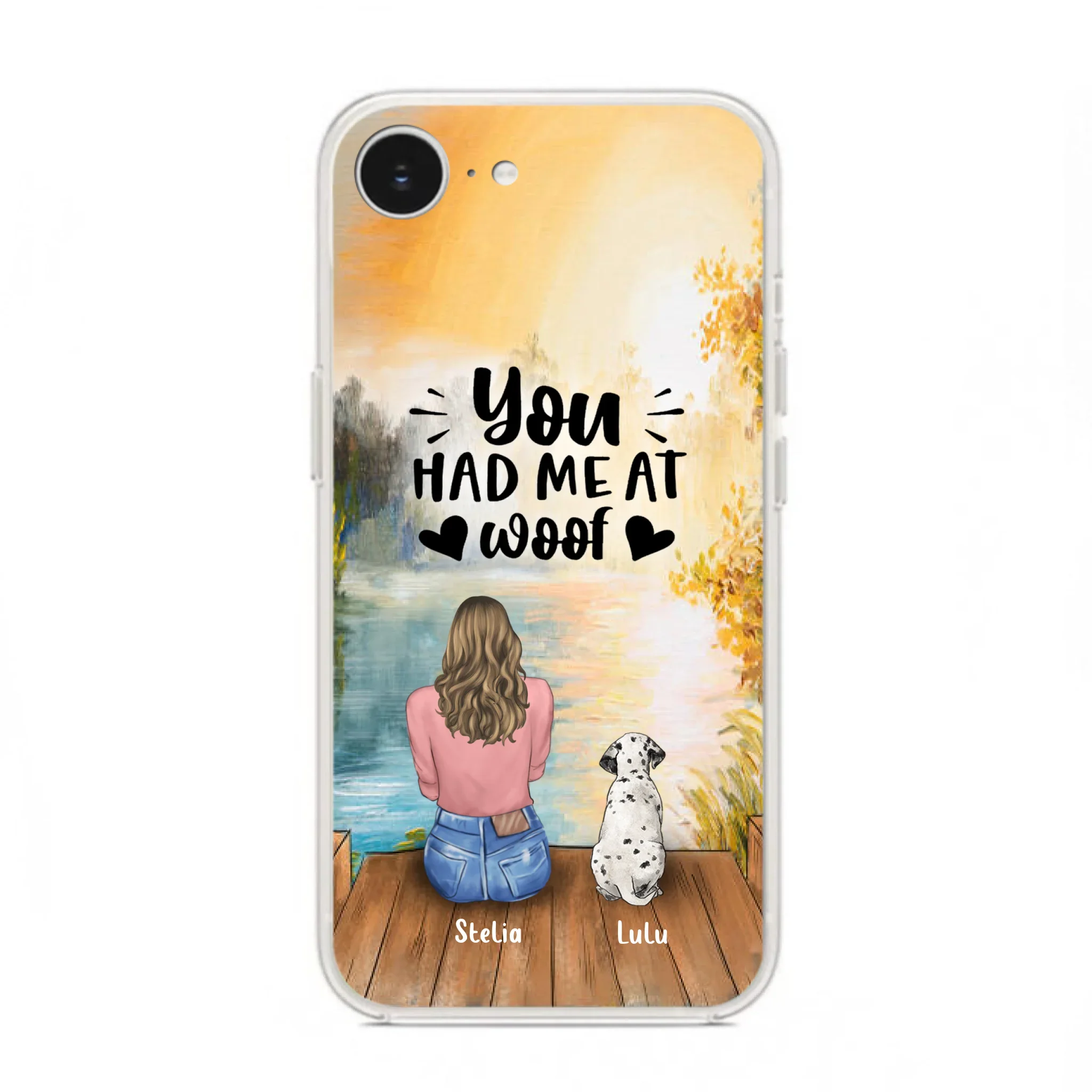 Custom Personalized Dog Mom Phone Case - Gifts For Dog Lovers With Upto 4 Dogs - You Had Me At Woof - Case For iPhone, Samsung