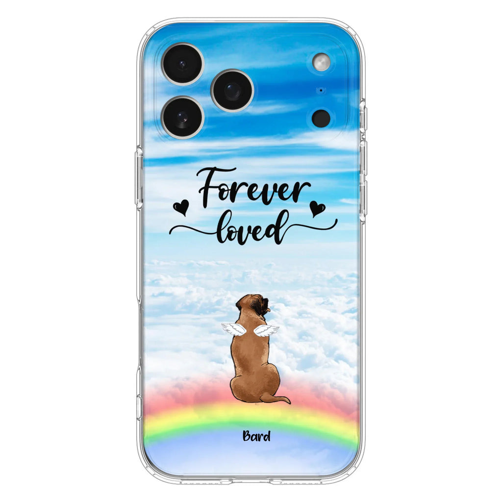 Custom Personalized Memorial Pets Phone Case - Upto 5 Pets - Memorial Gift For Dog Lovers/Cat Lovers - Forever Loved - Phone Case For iPhone And Samsung - AXSIO5