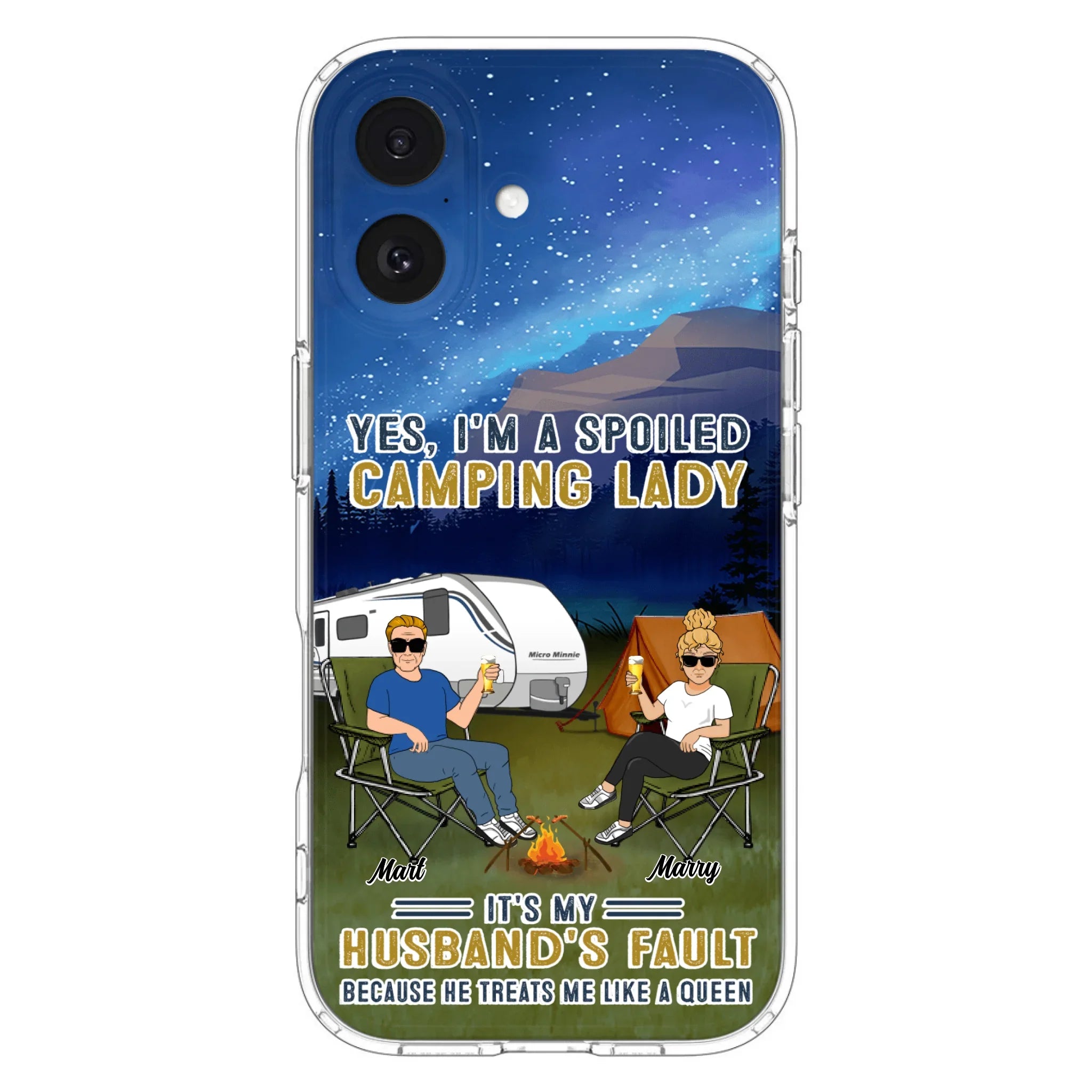 Custom Personalized Husband And Wife Camping Phone Case - Gift Idea For Camping Couple - Yes, I'm A Spoiled Camping Lady - Case For iPhone And Samsung