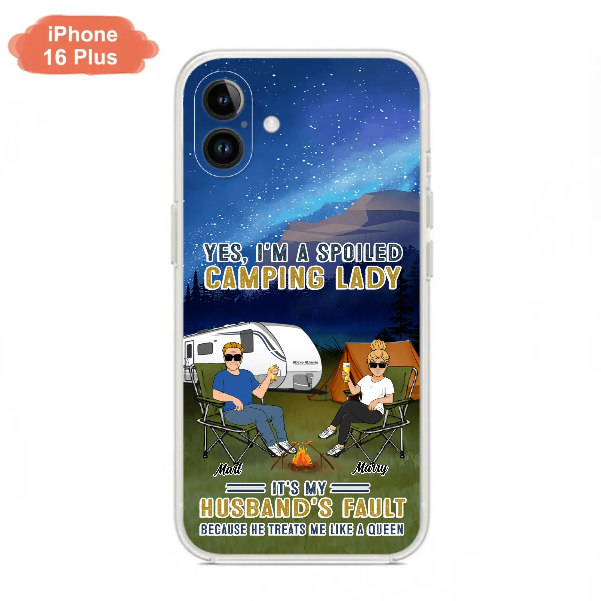 Custom Personalized Husband And Wife Camping Phone Case - Gift Idea For Camping Couple - Yes, I'm A Spoiled Camping Lady - Case For iPhone And Samsung