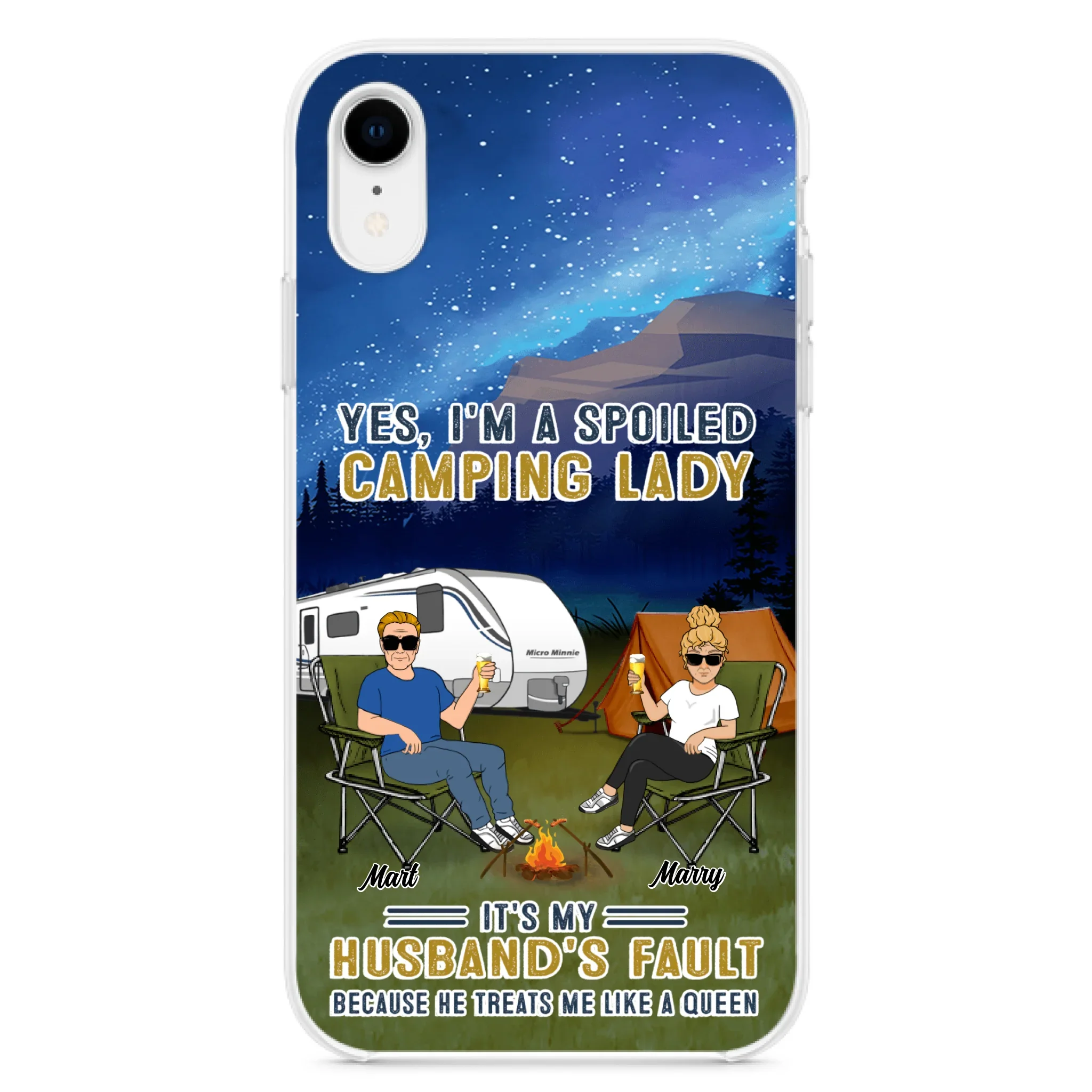 Custom Personalized Husband And Wife Camping Phone Case - Gift Idea For Camping Couple - Yes, I'm A Spoiled Camping Lady - Case For iPhone And Samsung
