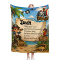 Personalized Pirate Treasure Throw Blanket for Kids | Soft Flannel Fleece Custom Name Gift