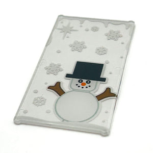 Snowman Winter Village 4x6 Glass Window