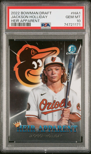 Graded 2022 Topps Bowman Draft Jackson Holliday #HA1 Heir Apparent Rookie RC Baseball Card PSA 10 Gem Mint
