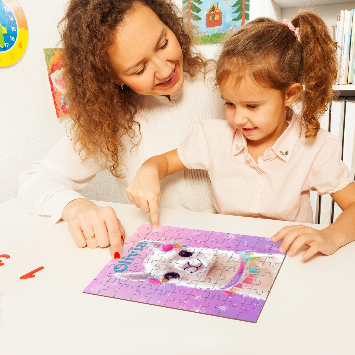 Magical Llama Personalized Wooden Puzzle | 60 Pieces | 15x20cm