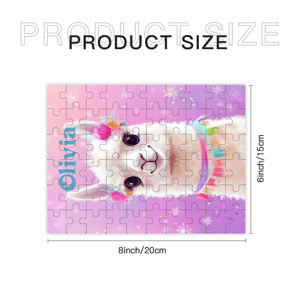 Magical Llama Personalized Wooden Puzzle | 60 Pieces | 15x20cm