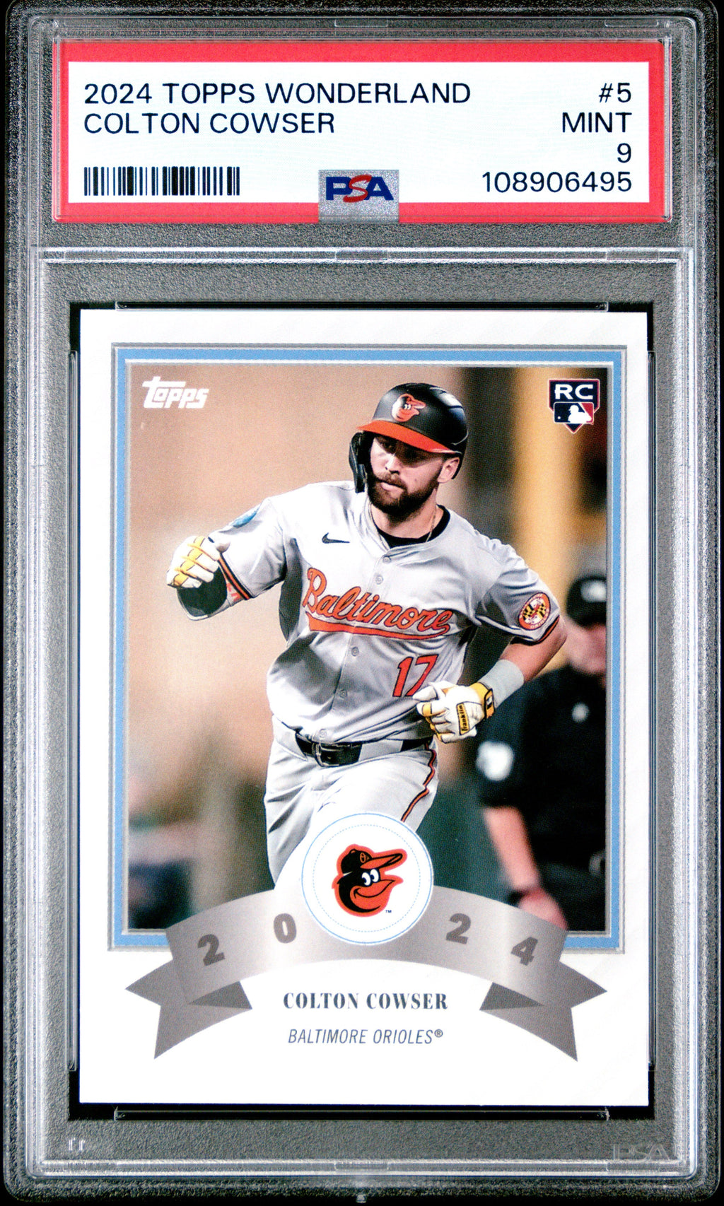 Graded 2024 Topps Wonderland Colton Cowser #5 Rookie RC Baseball Card PSA 9 Mint