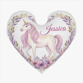 Personalized Unicorn Heart Pillow – Custom Name Gift – Cotton Filling Included
