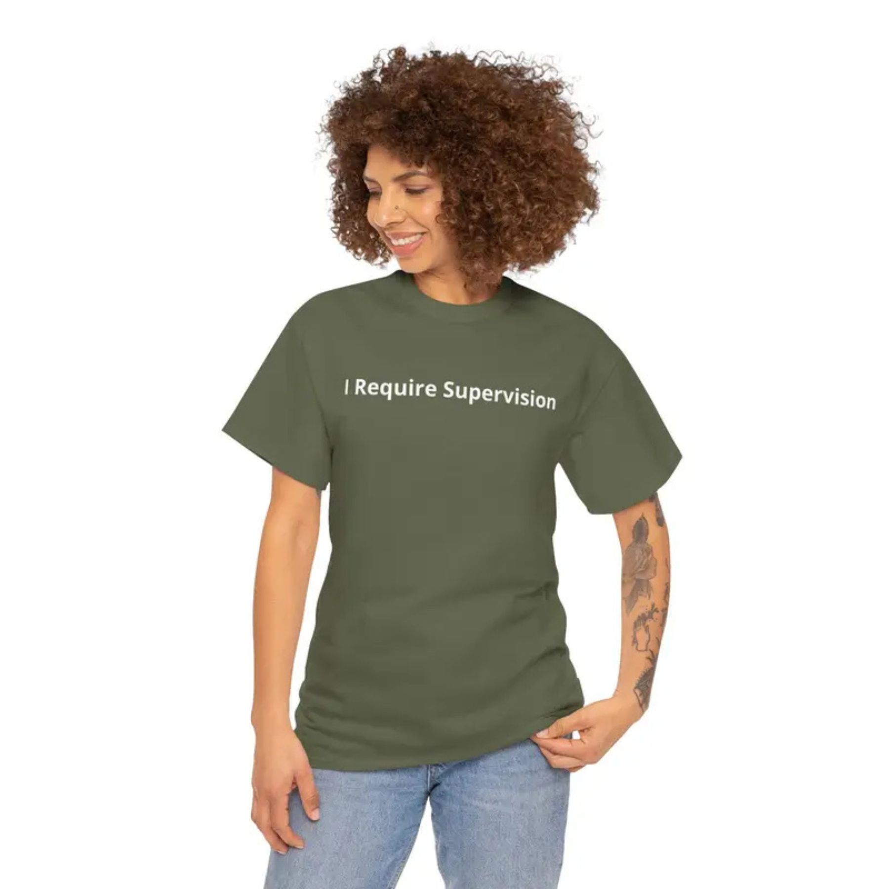 "I Require Supervision" Warning T-Shirt