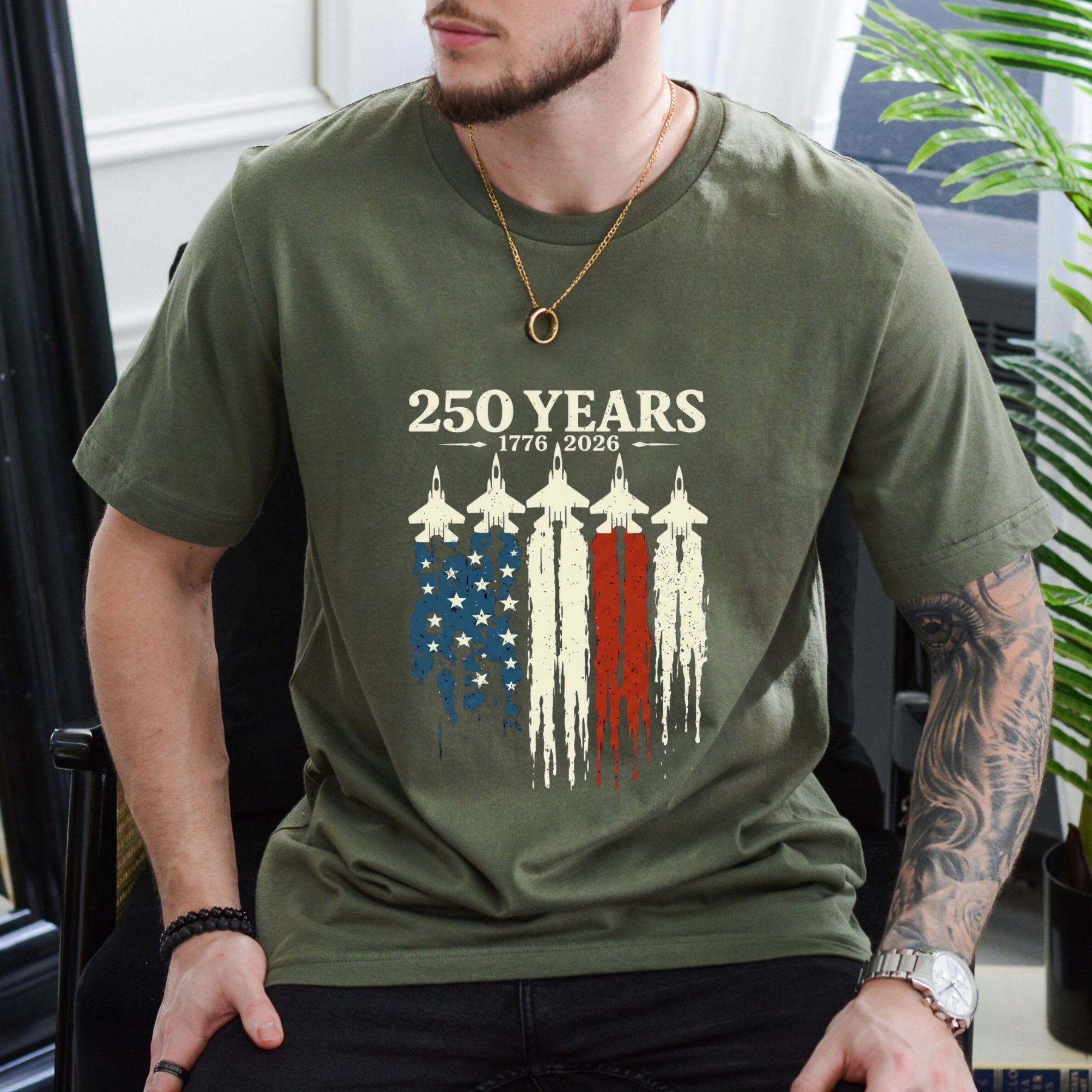 "USA 250th Anniversary" Vintage 1776–2026 T-Shirt – Semiquincentennial Retro Patriotic Cotton Top, Americana Aesthetic Heritage Tee