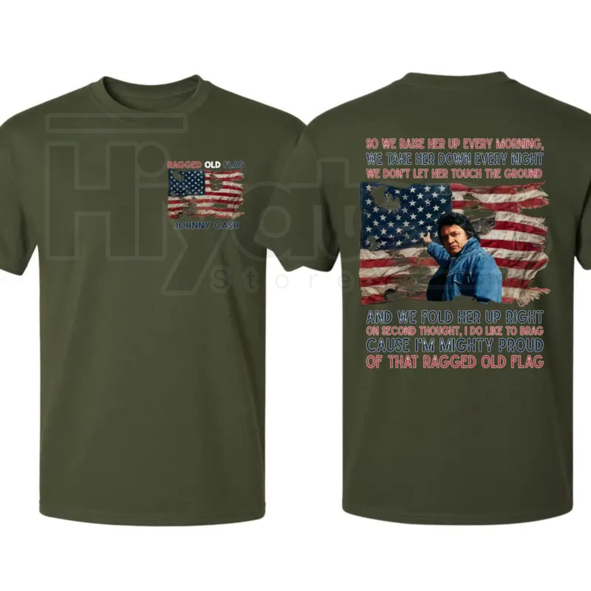 "Ragged Old Flag" – Johnny Cash Legend of Country Music Patriotic Top