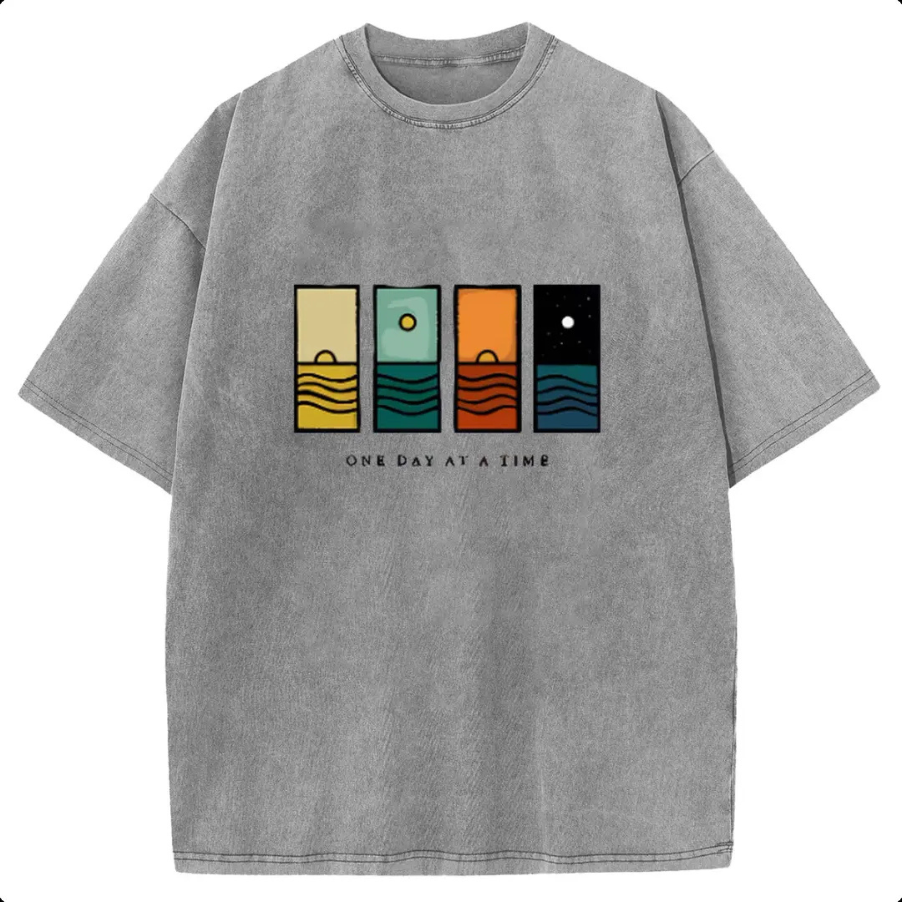Holafish "One Day At A Time" Acid Wash Tee