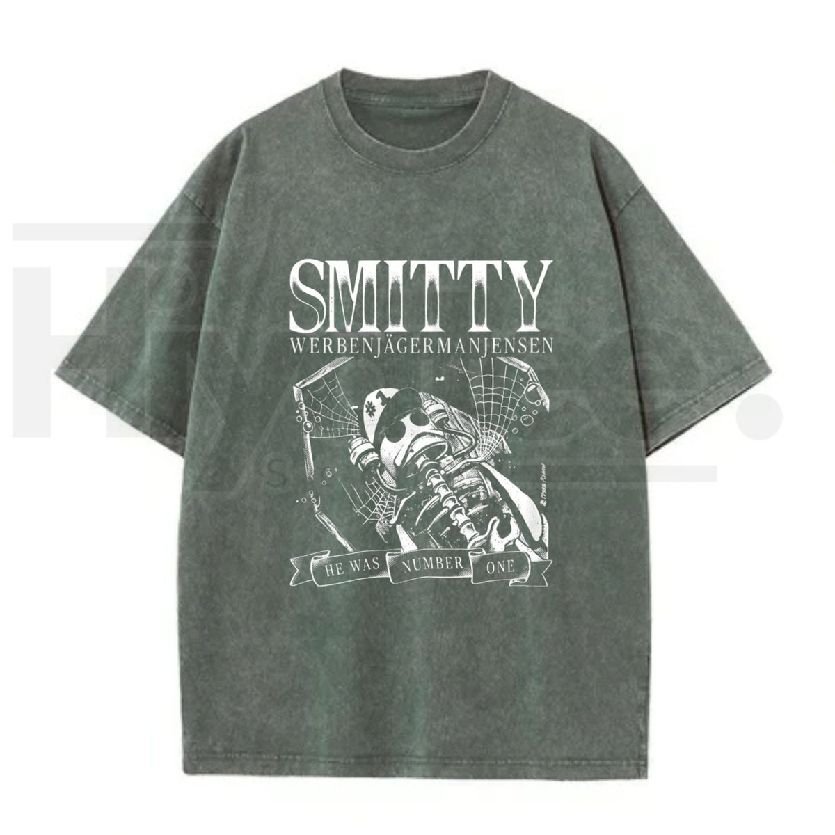 Grunge Bone Art Number One Graphic T-Shirt – Vintage Washed Y2K Streetwear Tee for Men & Women