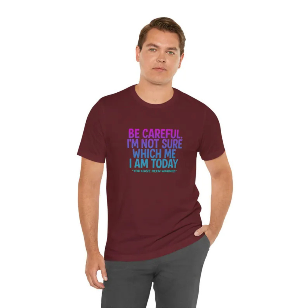 Be Careful Women’s Plus Size T-Shirt – Humorous Colorful Graphic Tee, Casual Cotton Top