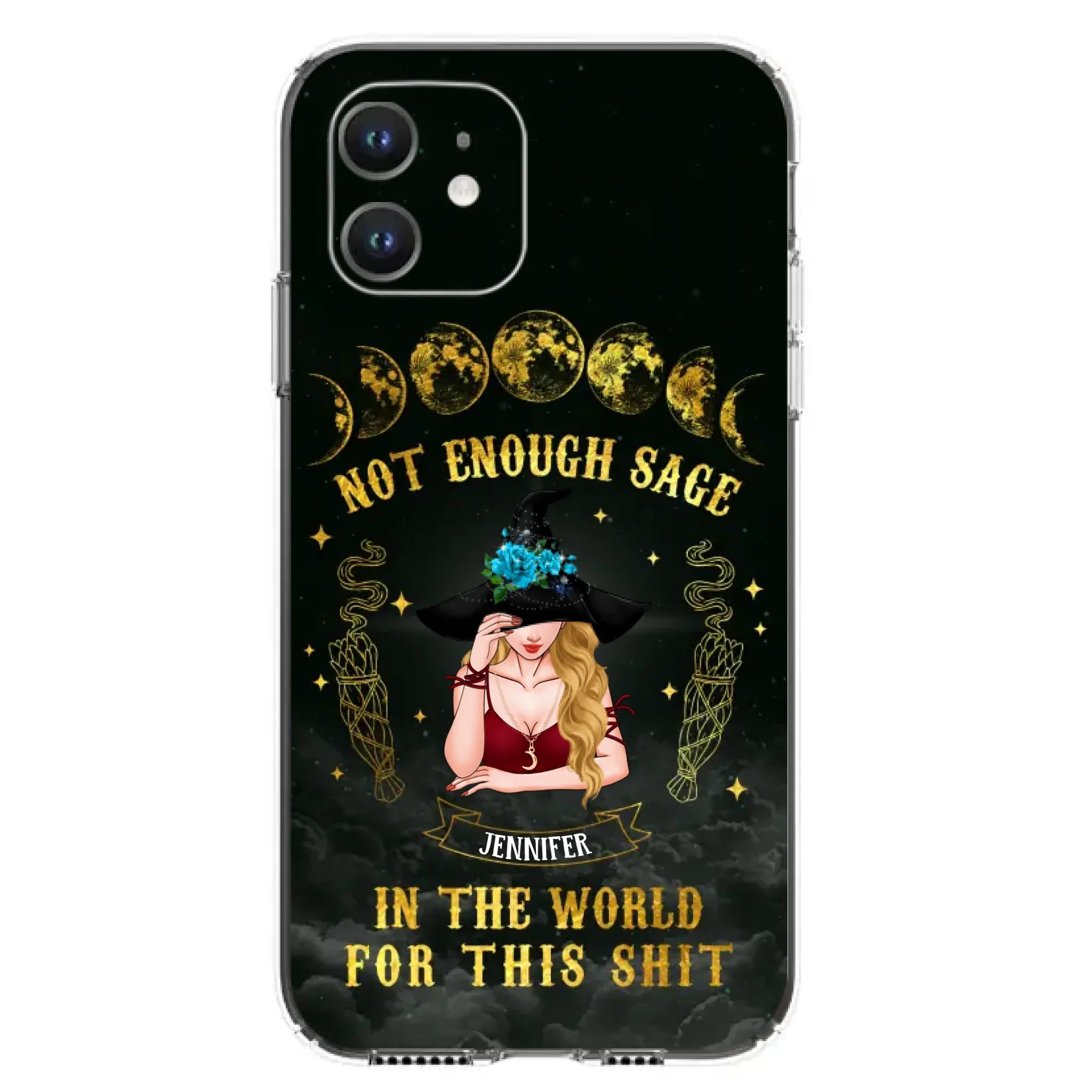 Custom Personalized Witch Phone Case - Gift For Halloween/Witch - Not Enough Sage In The World - Case for iPhone/Samsung