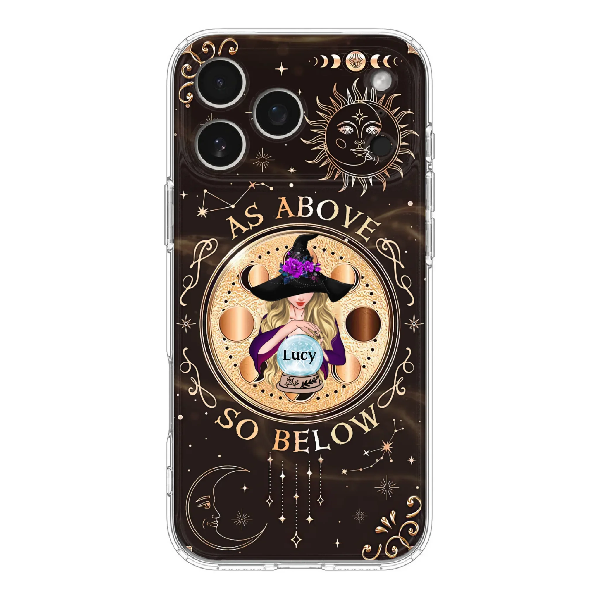 Custom Personalized Witch Phone Case - Gift Idea For Halloween Day - As Above So Below - Case For iPhone/Samsung