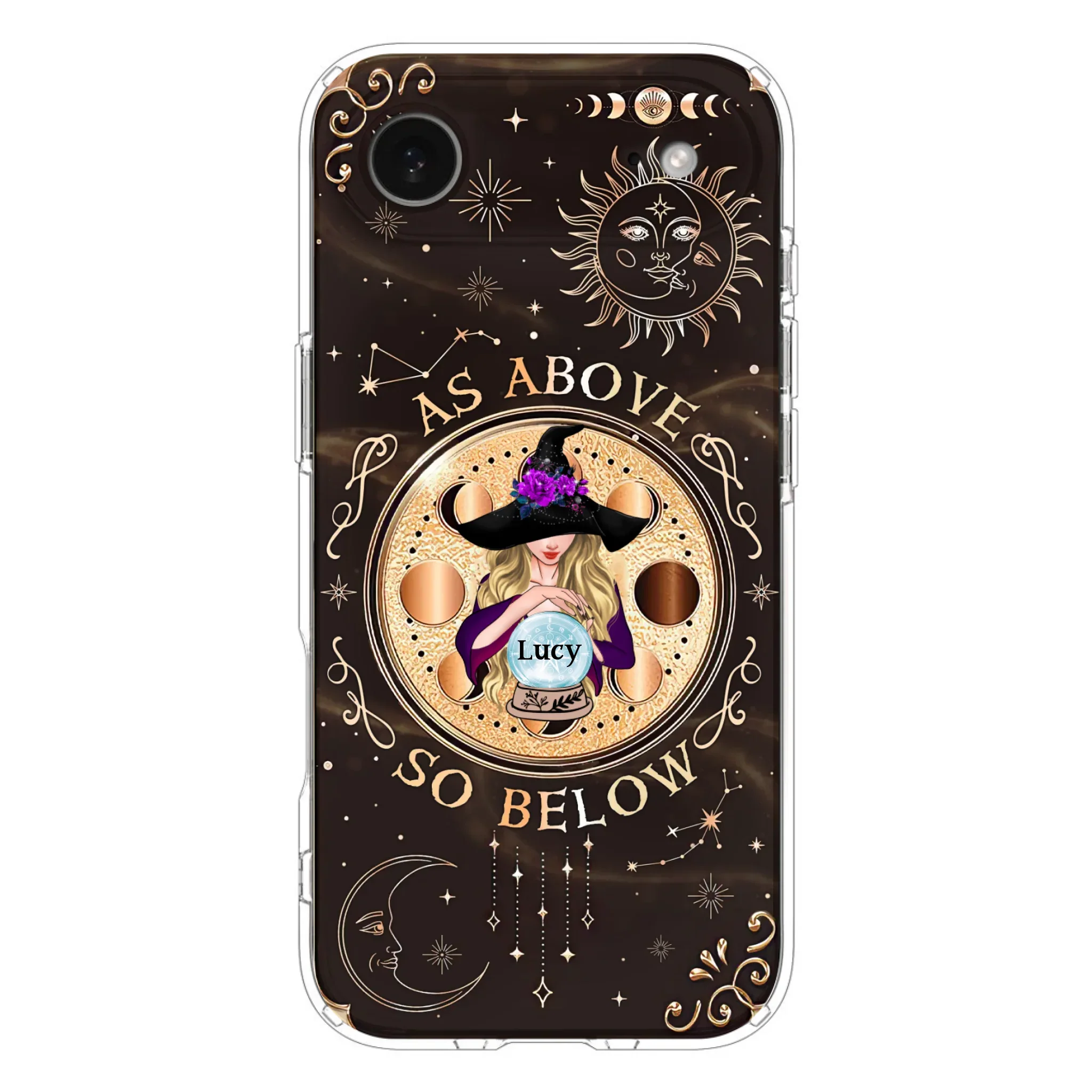 Custom Personalized Witch Phone Case - Gift Idea For Halloween Day - As Above So Below - Case For iPhone/Samsung