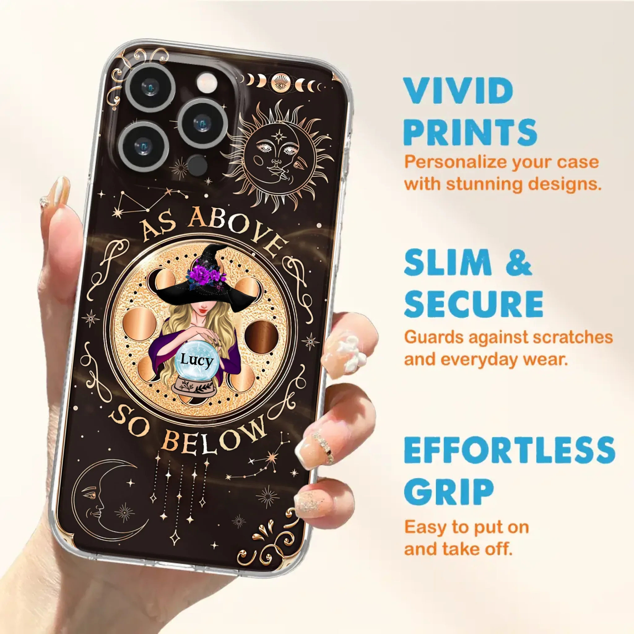 Custom Personalized Witch Phone Case - Gift Idea For Halloween Day - As Above So Below - Case For iPhone/Samsung