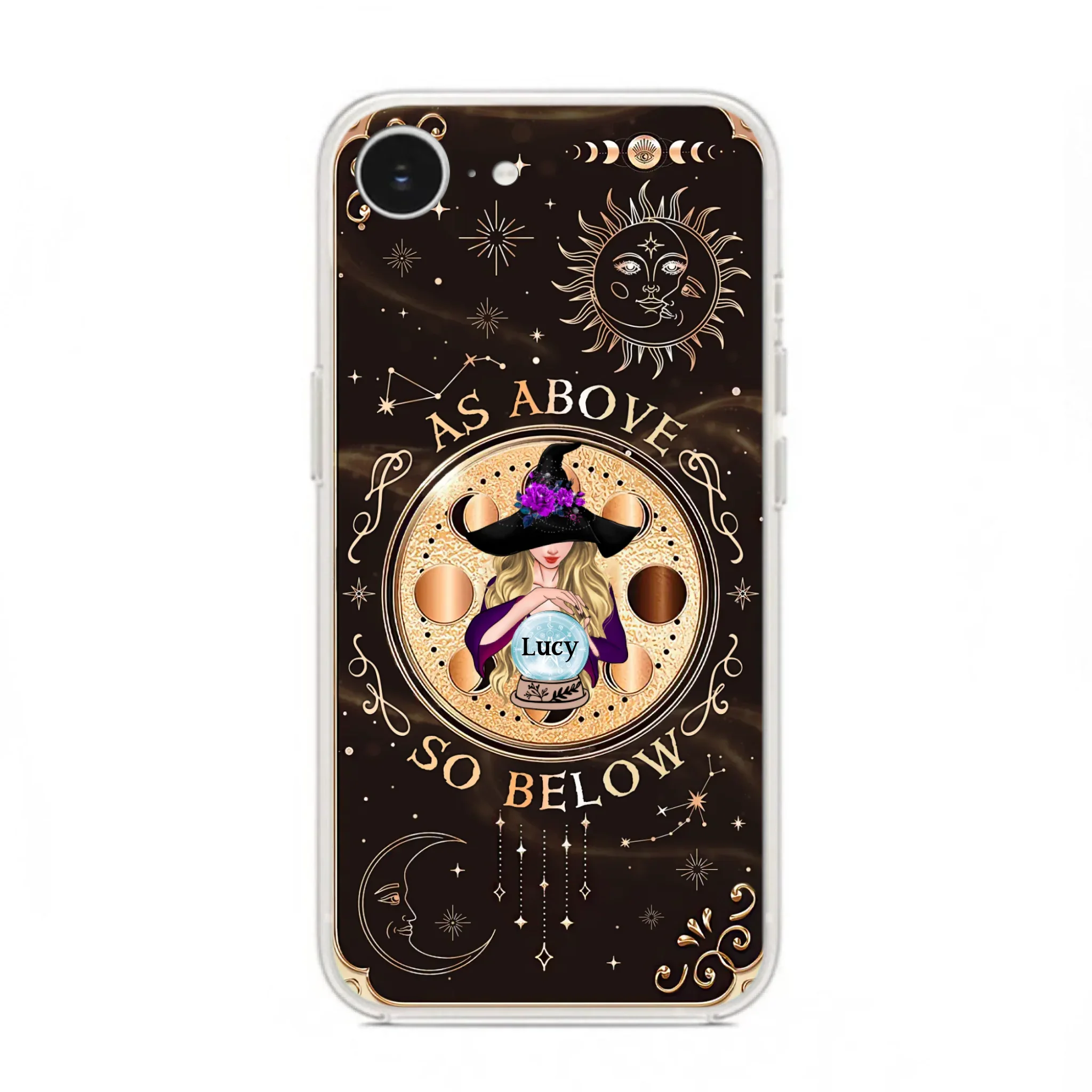 Custom Personalized Witch Phone Case - Gift Idea For Halloween Day - As Above So Below - Case For iPhone/Samsung