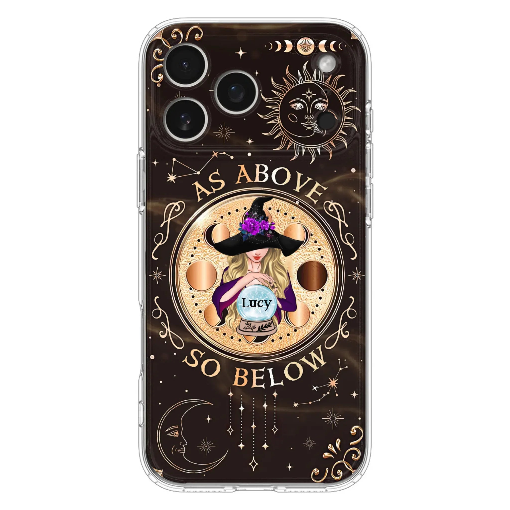 Custom Personalized Witch Phone Case - Gift Idea For Halloween Day - As Above So Below - Case For iPhone/Samsung
