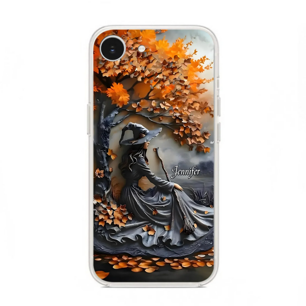 Custom Personalized Witch Broom Phone Case - Halloween/ Birthday Gift Idea For Yourself, Women, Witch Lovers - Case For iPhone/ Samsung