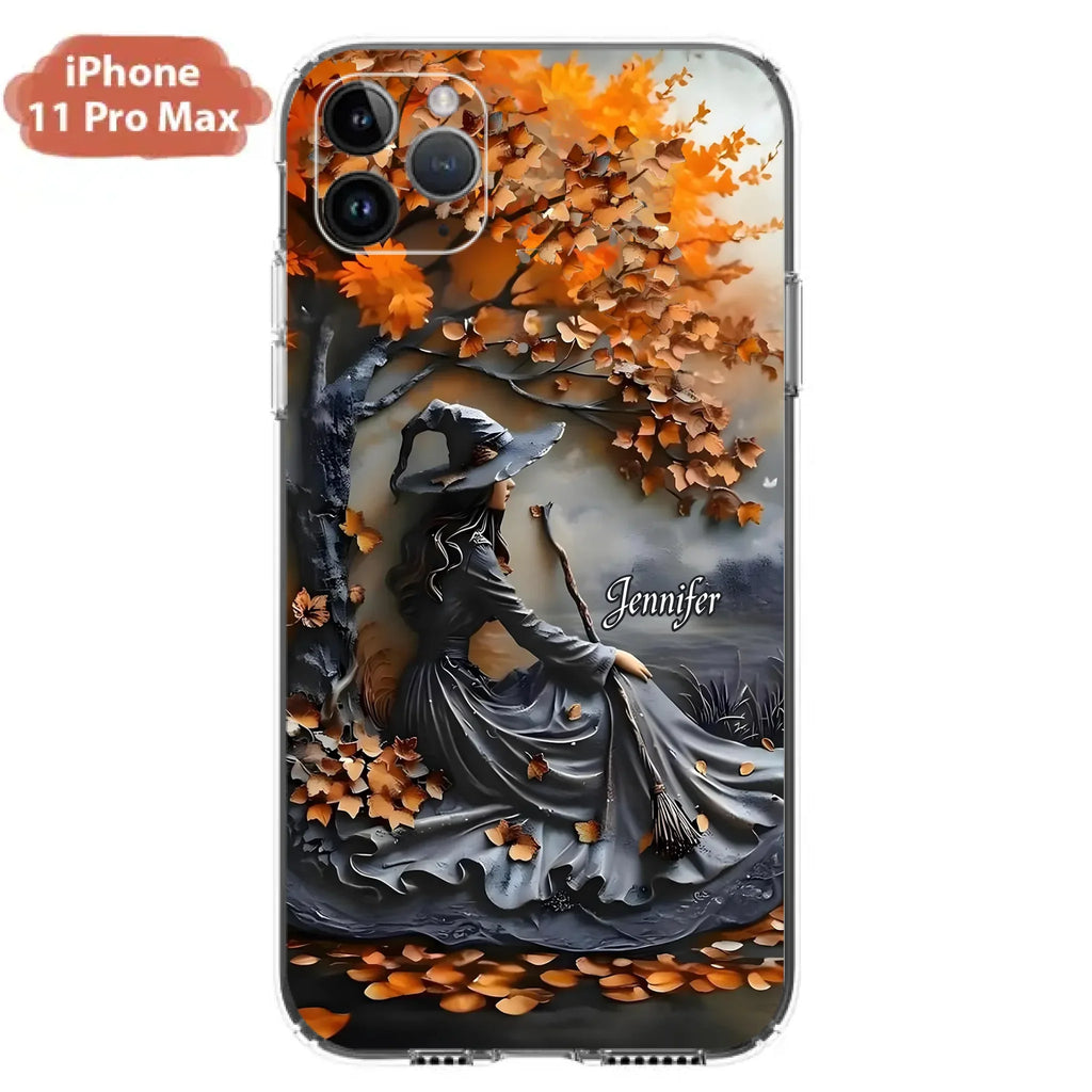 Custom Personalized Witch Broom Phone Case - Halloween/ Birthday Gift Idea For Yourself, Women, Witch Lovers - Case For iPhone/ Samsung