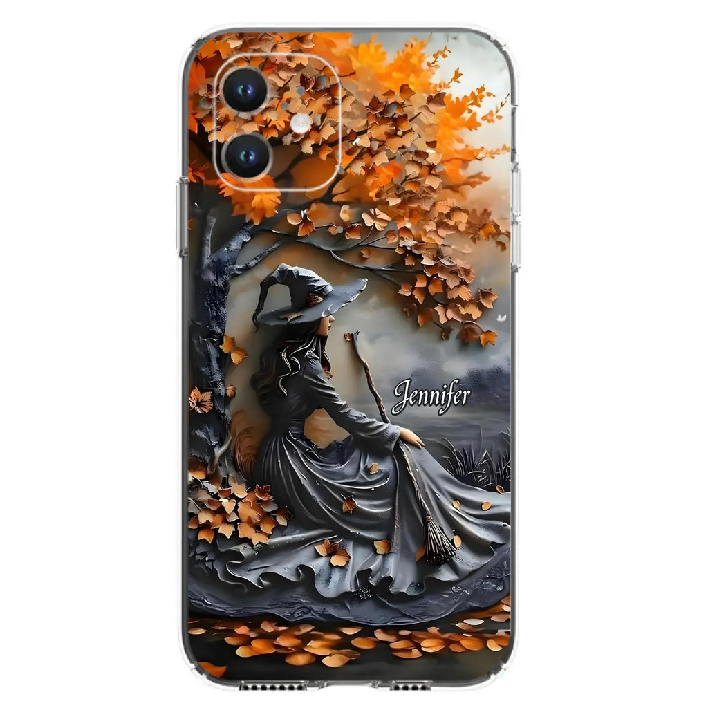 Custom Personalized Witch Broom Phone Case - Halloween/ Birthday Gift Idea For Yourself, Women, Witch Lovers - Case For iPhone/ Samsung